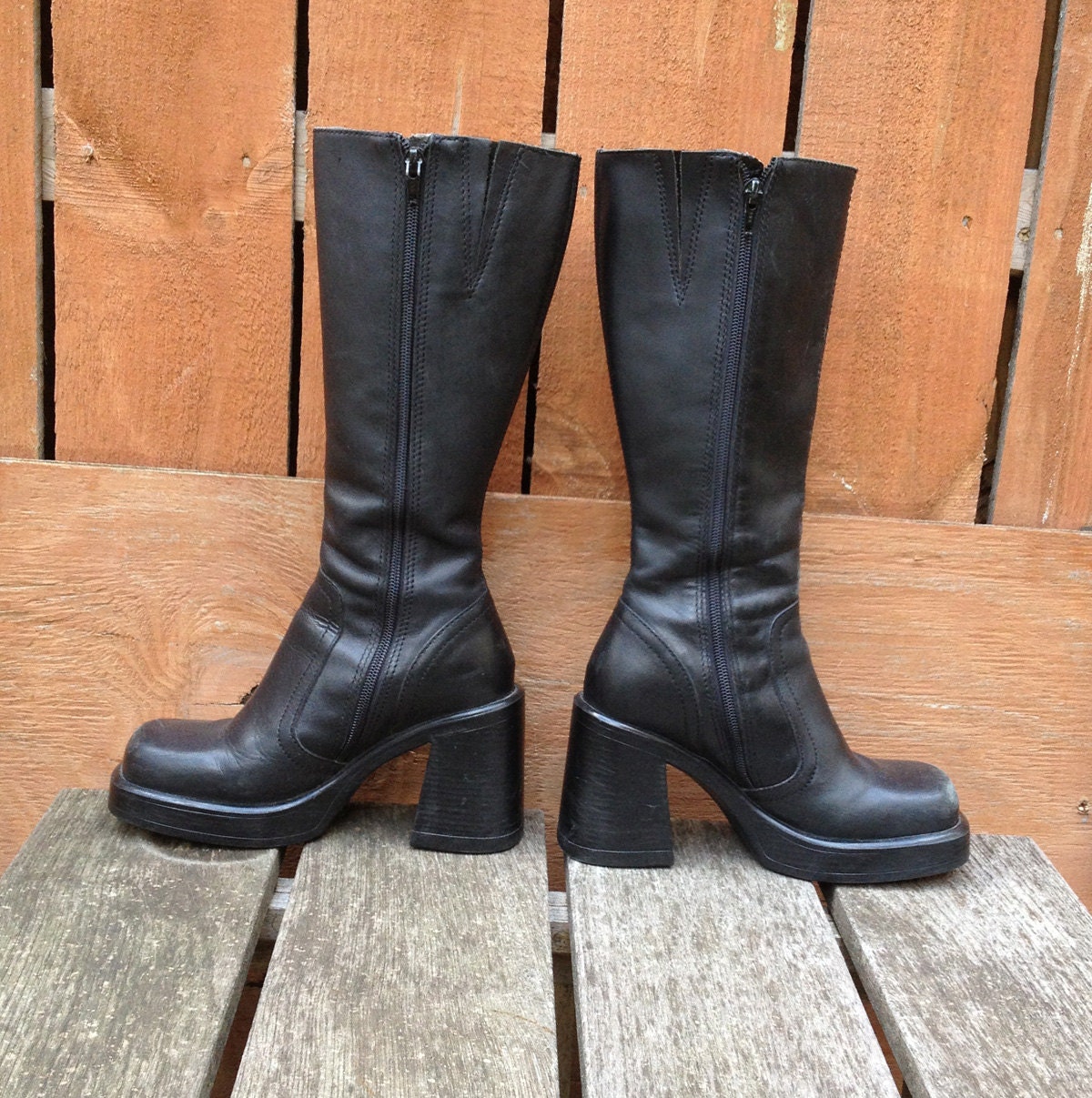 90s knee high platform boots