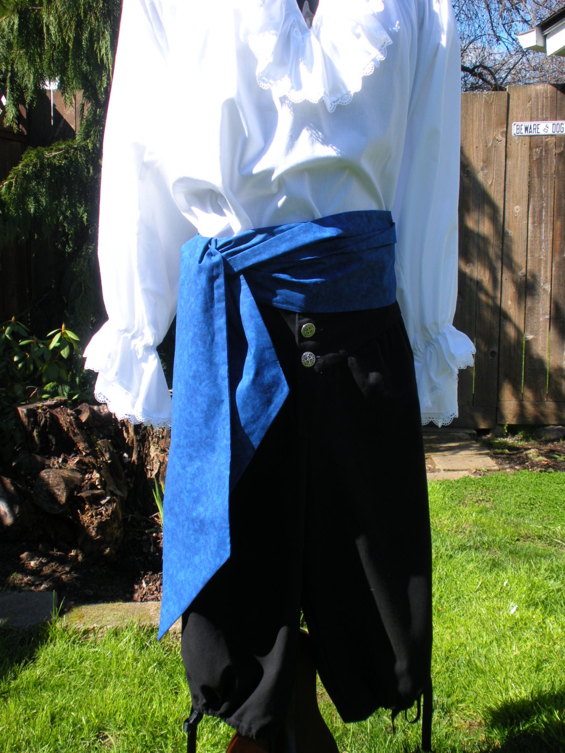 Pirate Sash Blue Cotton. Custom Orders Available.