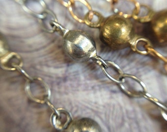 2 FEET of beaded chain, elegant silver or gold ball chain, 3mm ball,unique and perfect for a high fashion look
