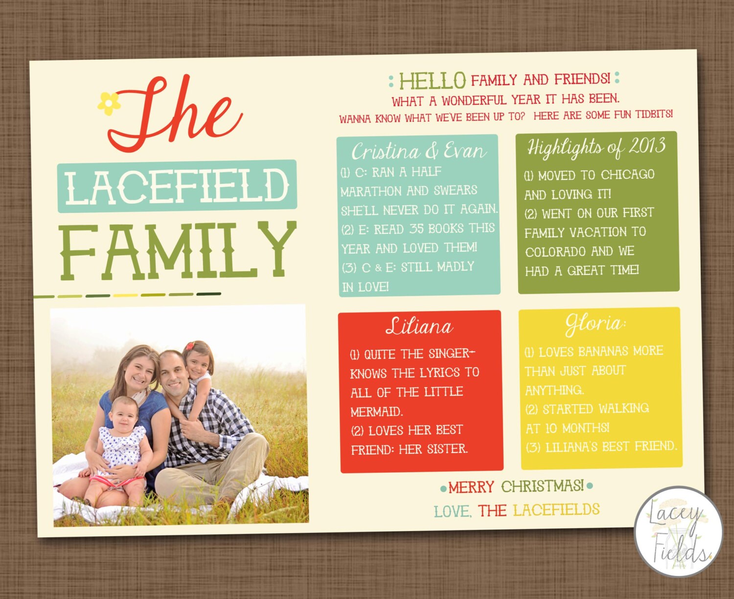 Year in review Christmas card Christmas card with photo