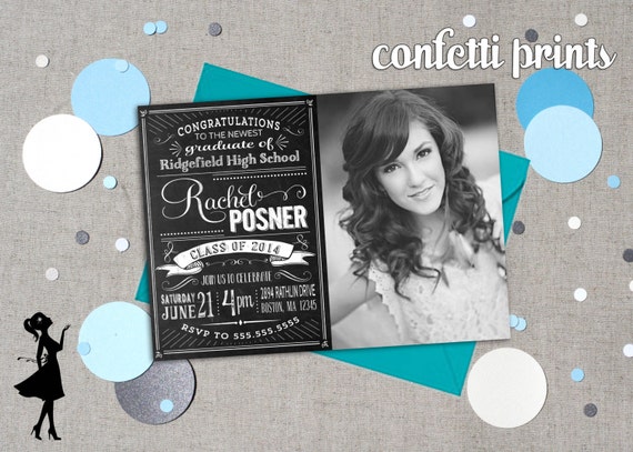 Graduation Announcement - CHALK IT UP Printable Il_570xn