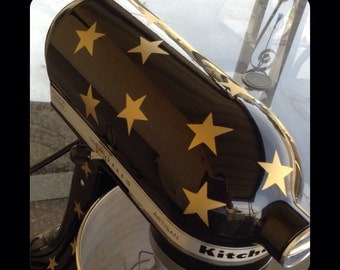 KitchenAid Star Decal - Vinyl Decal with Stars for Kitchen Mixer - Custom KitchenAid Vinyl - KitchenAid Mixer Decal with Golden Stards