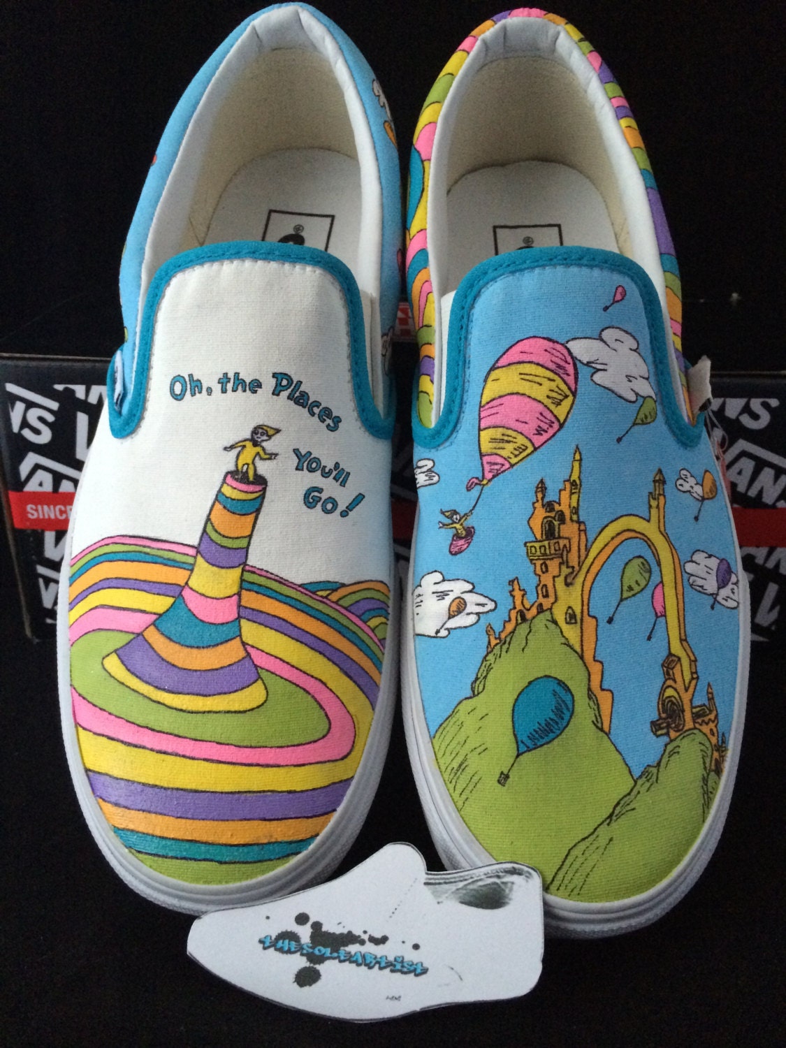 Custom Designed Hand Painted Vans by TheSoleArtist on Etsy