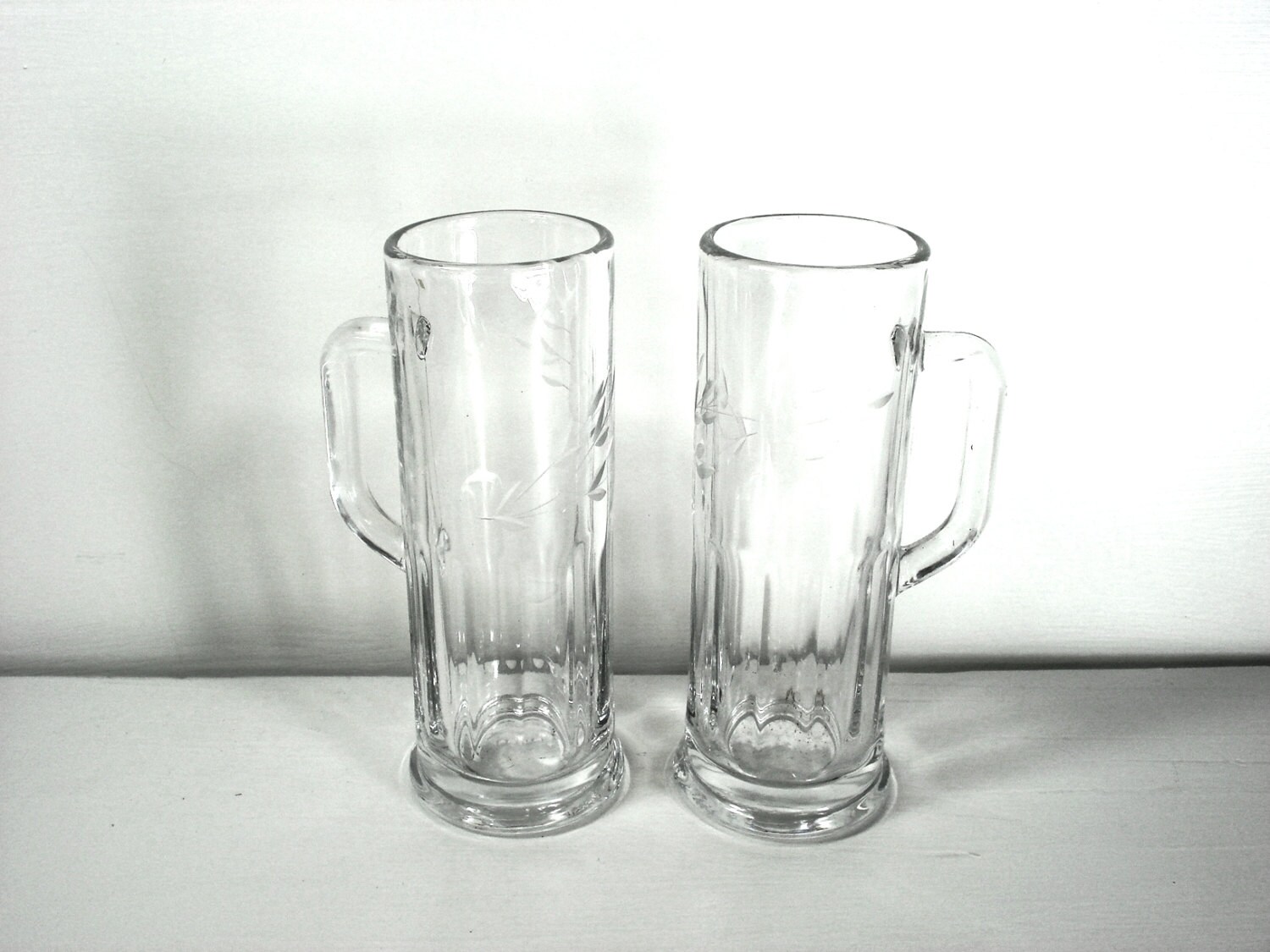 Vintage Set of 2 Princess House Etched Heritage Pattern Small Glass