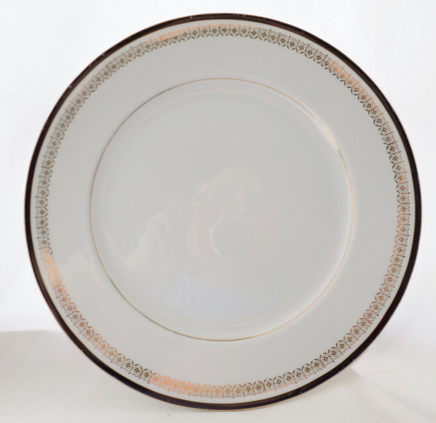 Vintage, Sone China, Kent Pattern, 2456, Japan, Dinner Plate, Black