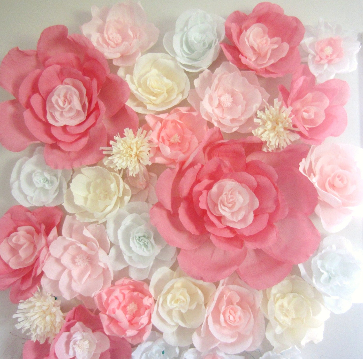 Giant paper flower wall display 4ft x 4ft Wedding backdrop 