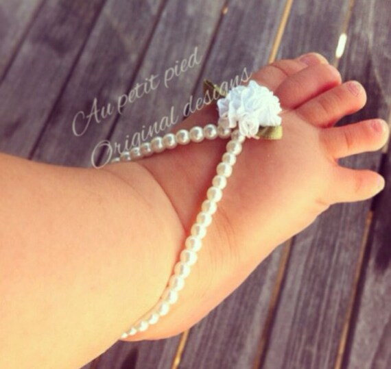 Baby barefoot sandals baby foot jewelry baby shoesflower