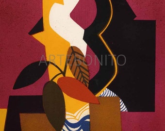 Andre Minaux Original Lithograph"Bouquet d'automne" , printed 1988 -g