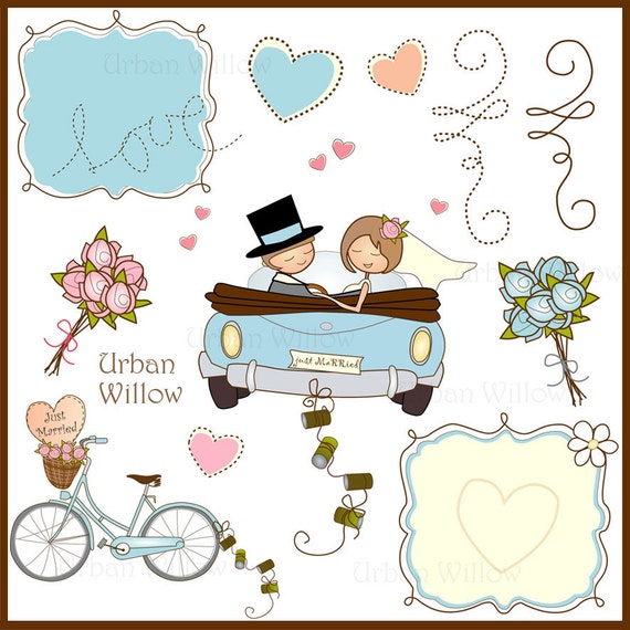 free clipart just married car - photo #33
