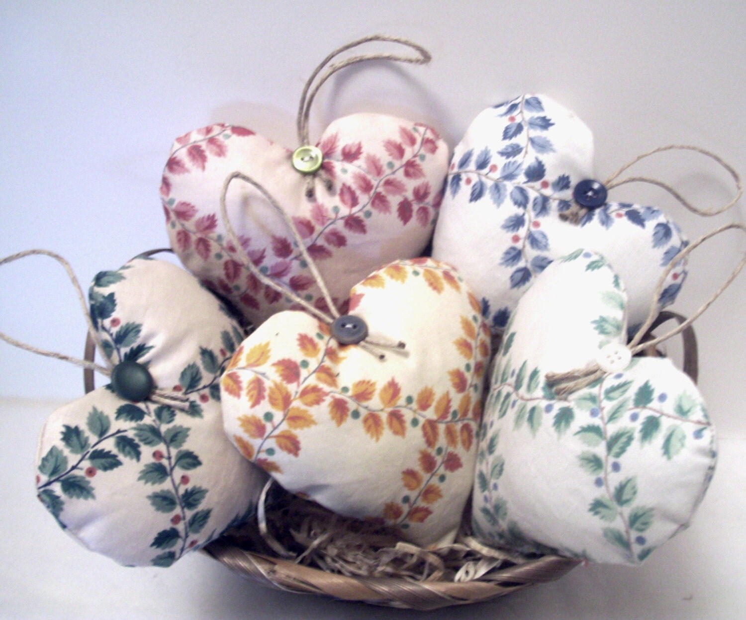 Fabric HEART BOWL FILLERS OrnamentsHandmade From Designer