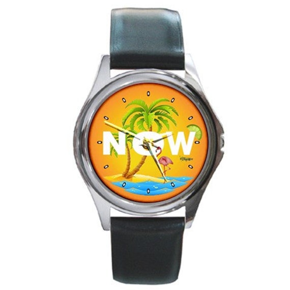 Time is Now Leather Watch Jimmy Buffet Breathe In Breathe Out