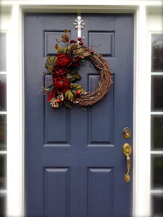 Winter Grapevine Wreath Winter Wreath Red Peony