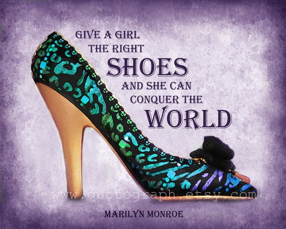 Give a Girl the Right Shoes Purple photo print by quotograph