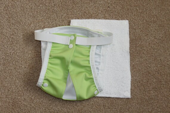 Cloth Diaper for Cats Lime Green