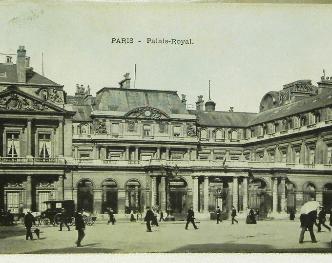 Unused Antique French Postcard Palais Royal Paris / French Decor / Vintage Retro Home Interior / Parisian / Monument / Shabby Chic Chateau