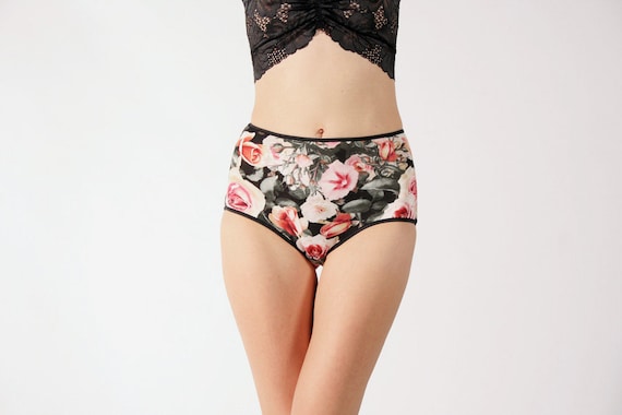 Wild roses Patterned Hipster style Panties by Egretta Garzetta available on etsy