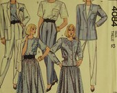 Jacket, Blouse, Skirt & Pants - 1980's - McCall's Pattern 4084  Uncut   Size 12  Bust  34"