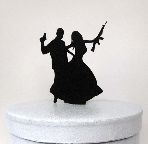  Wedding  Cake  Topper  Gun  and Rifle wedding  by Plasticsmith 