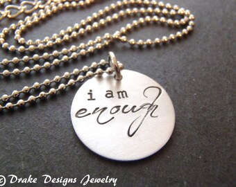i am enough necklace positive affirmation jewelry