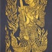 Thai traditional stencil art of Divinity by spray paint on the stencil on cotton