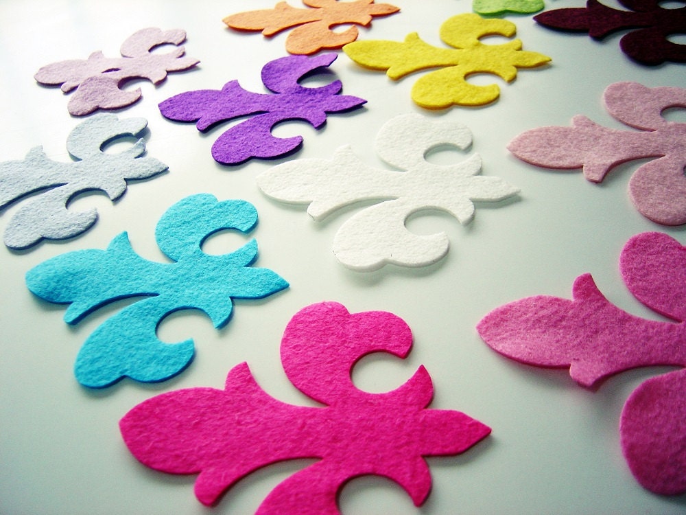 Felt Embelishment 8 Piece Set Damask Felt Felt Applique