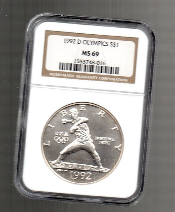 1992 D Olympics Baseball Silver Dollar Nolan Ryan NGC MS69