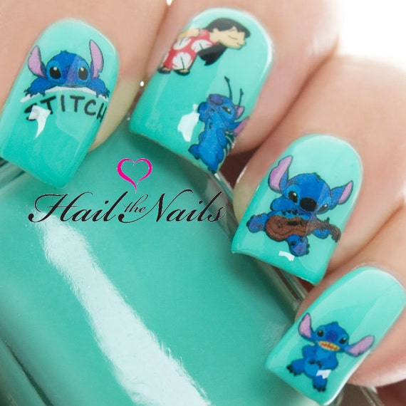 Lilo & Stitch Nail Art Wraps Water Transfers Decals Y827 Salon