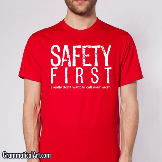 Men's Shirt Safety First Science Teacher Gift by GrammaticalArt
