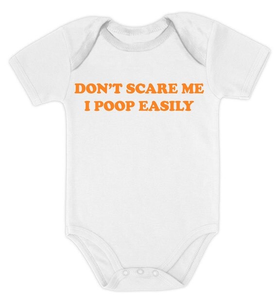 Dont scare me I poop easily Funny Halloween by GreenTurtleTshirts