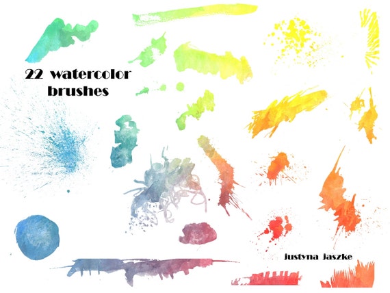 Items similar to 22 brushes watercolor set , photoshop brushes, png