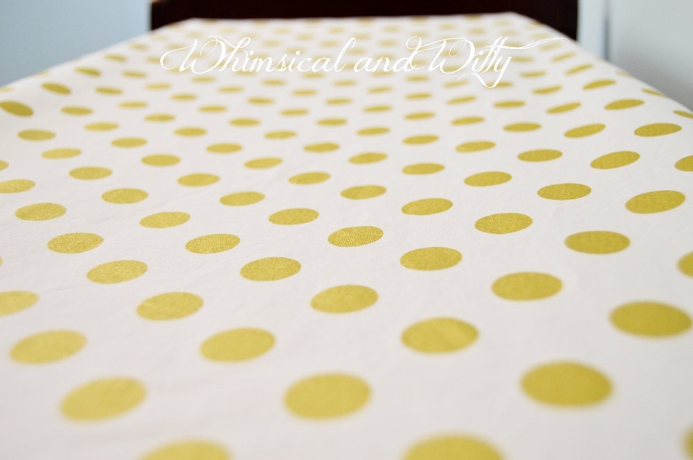 Gold Polka Dot Changing Pad Cover by WHIMSICALandWITTY on Etsy