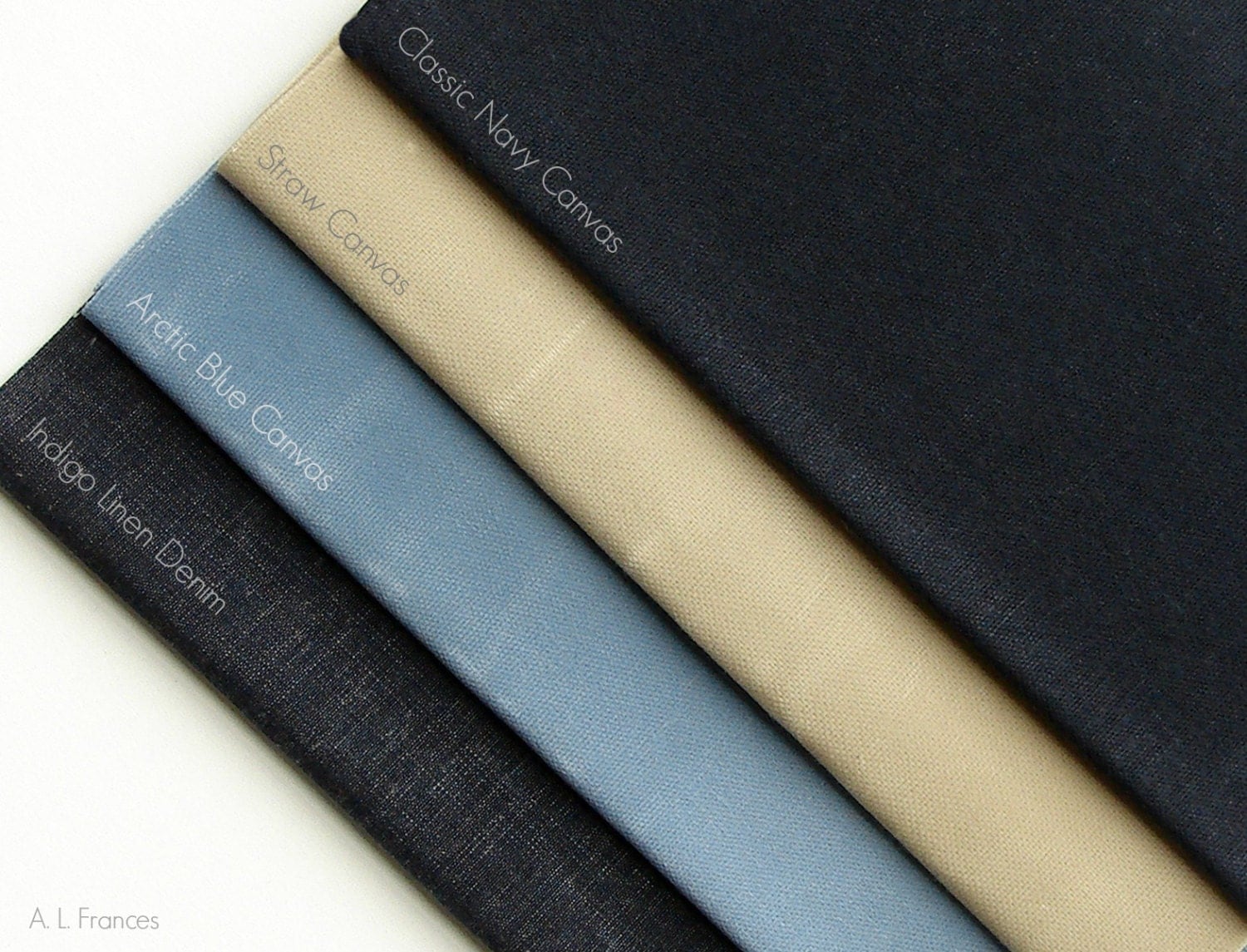 Waxed Canvas Fabric Bundle The Blues Indigo Linen Denim