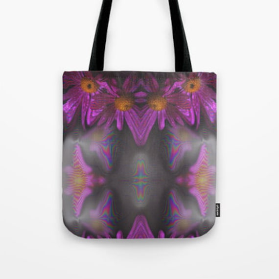 Tote Bag - Purple Flowers - Grocery Bag - Beach Bag - Book Bag - Made ...