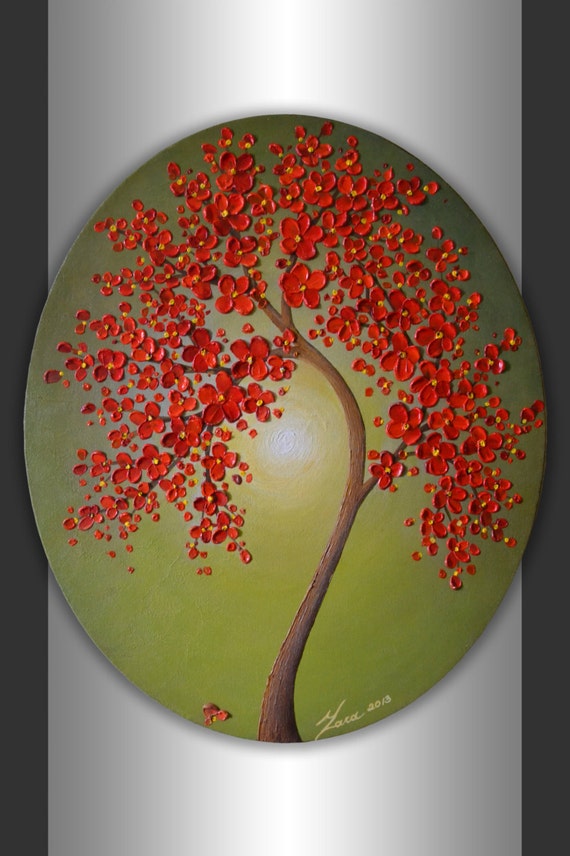 24x20 Oval Canvas ORIGINAL Abstract Landscape Heavy by