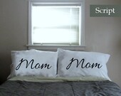 Mom & Mom Pillowcases, lesbian mother's day, gay baby shower, gay parents, housewarming persent, lgbt gift, gay couple set, valentines gift