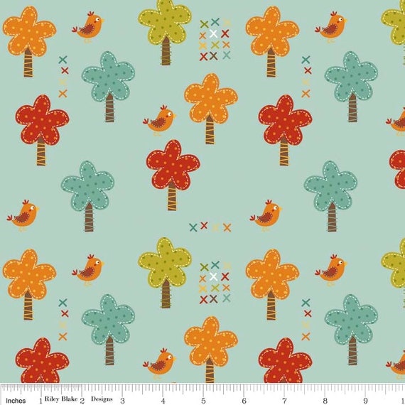 Riley Blake Designs "Giraffe Crossing" by The RBD Designers -Giraffe Trees Teal C2851-TEAL