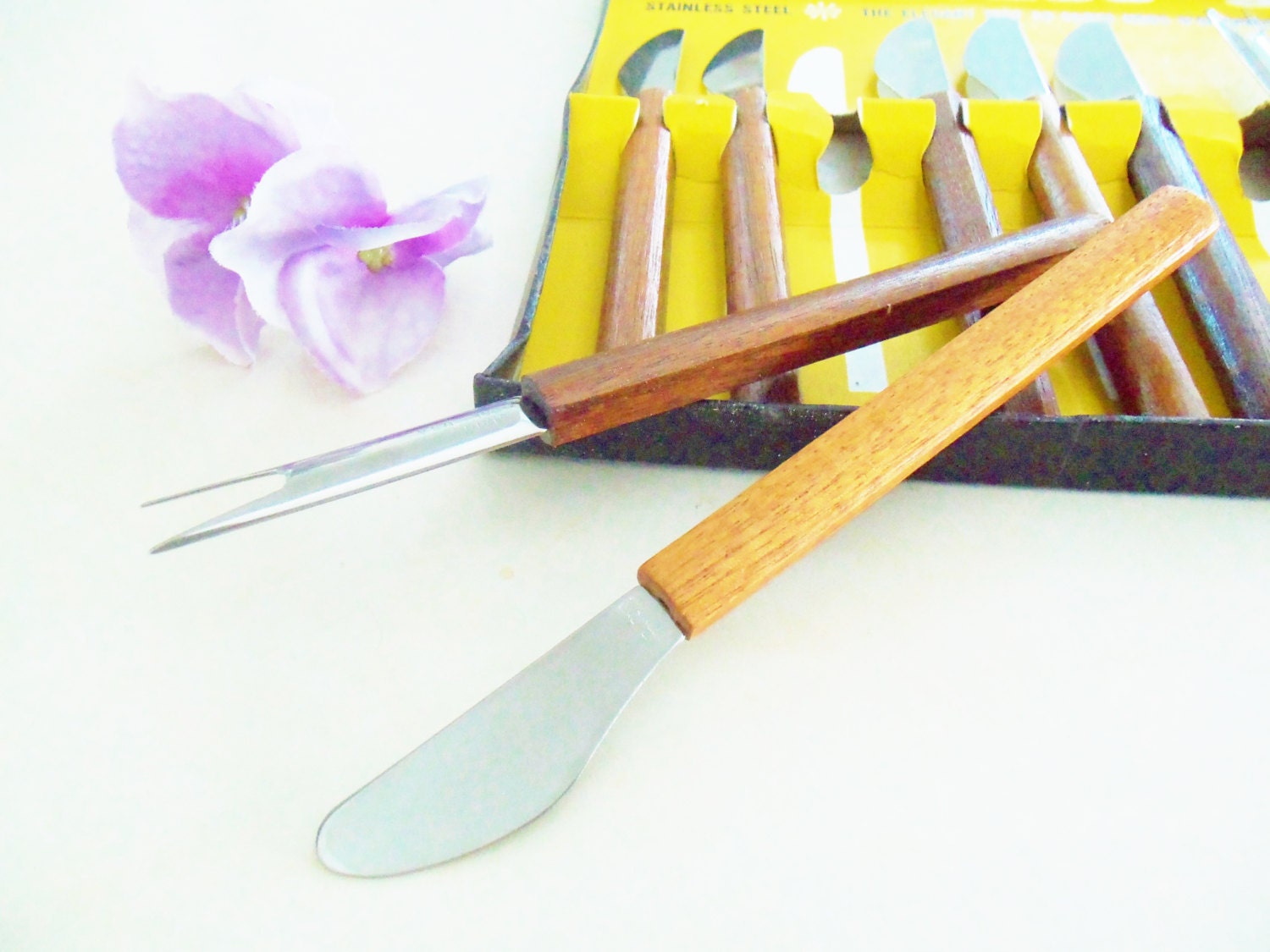 Appetizer Serving Set 12pc Utensils 6 Forks 6 Knives for Hors