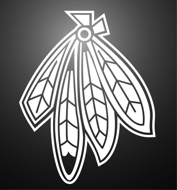 Chicago Blackhawks Inspired Decal Feathers Single color