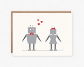 Valentine's Day Robot Card - Valentine Card - Robot Anniversary Card - Robot Love Card Il_170x135