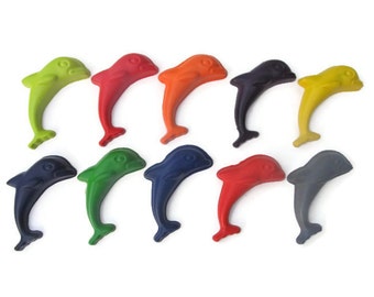 Jumbo Dolphin Crayons set of 10 - Party favors