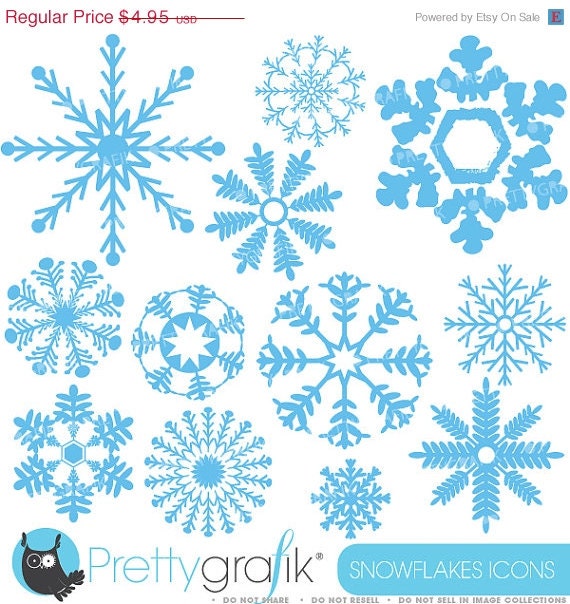 60% OFF SALE Snowflakes clipart commercial use, vector graphics, digital clip art, digital images - CL592 Il_570xn