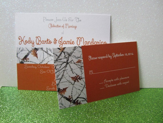 Snow Camo Wedding Invitations 5