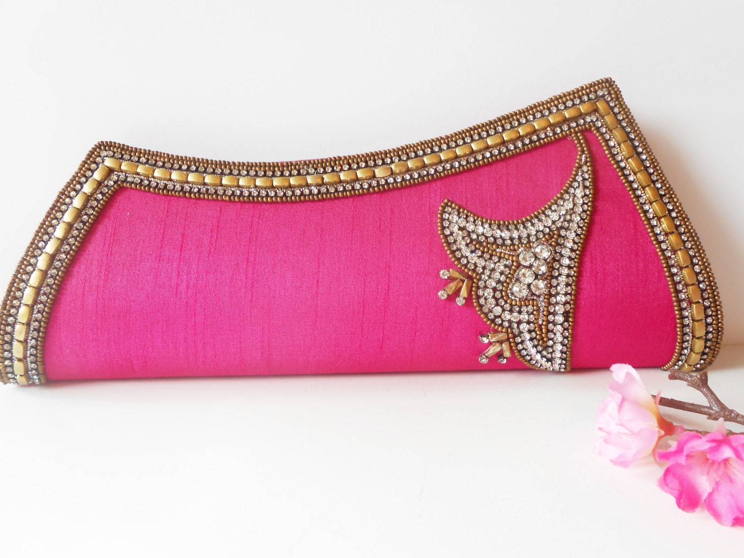 pink clutch evening bag