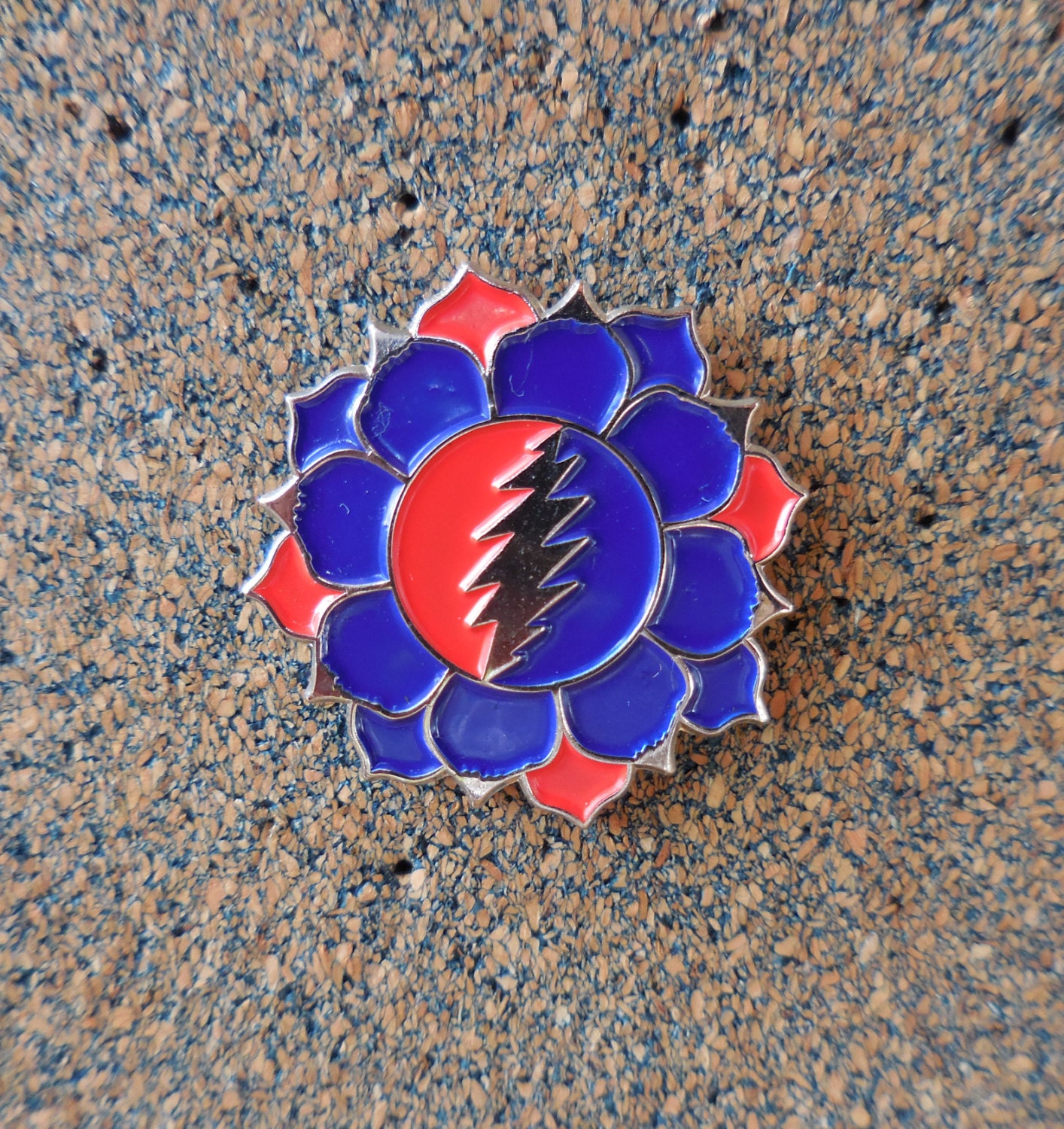 Grateful Dead Lotus Flower Pin Blue by PinDynasty on Etsy