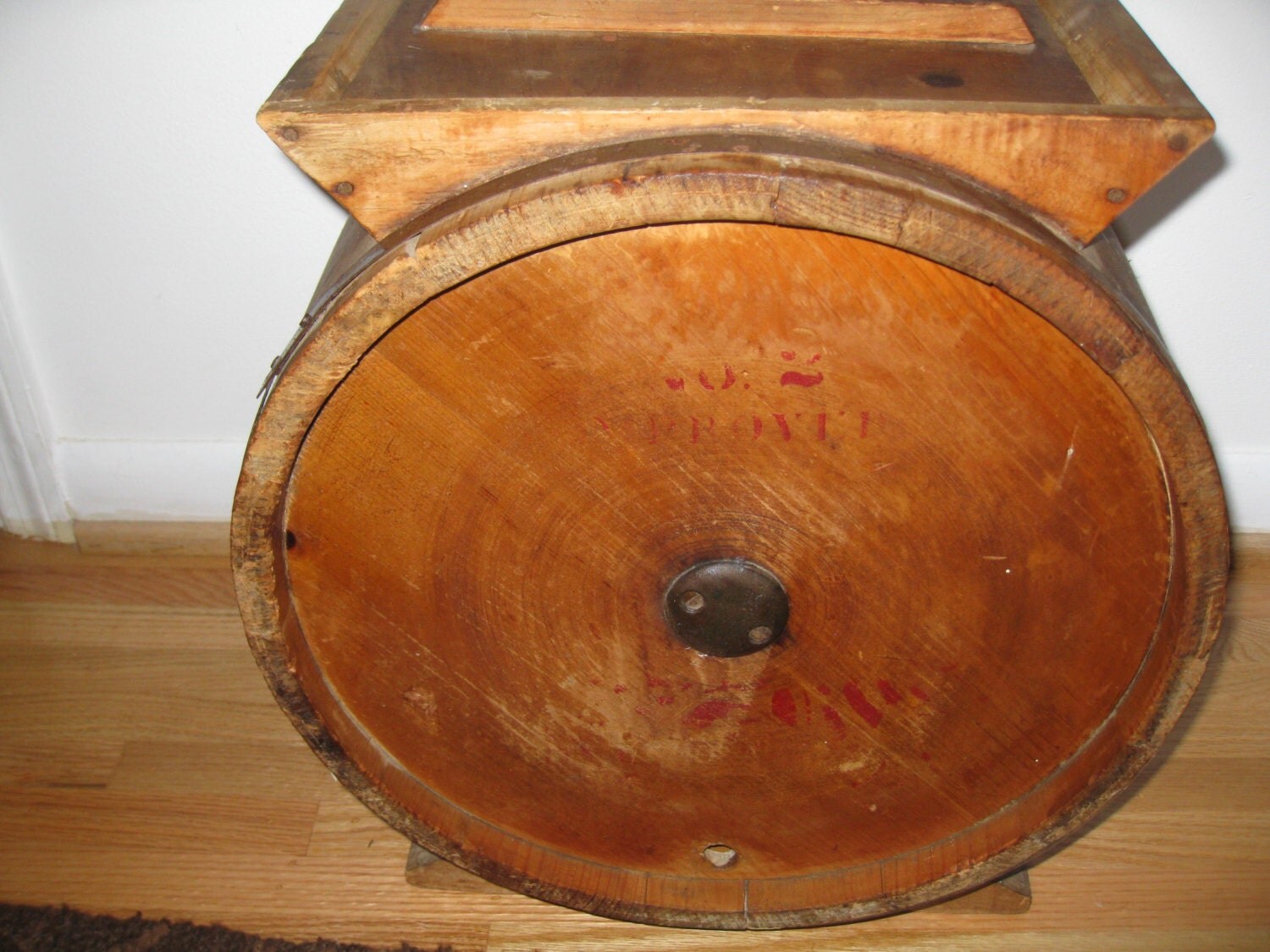 ANTIQUE BUTTER CHURN 16 1/2 High 15 1/2 In