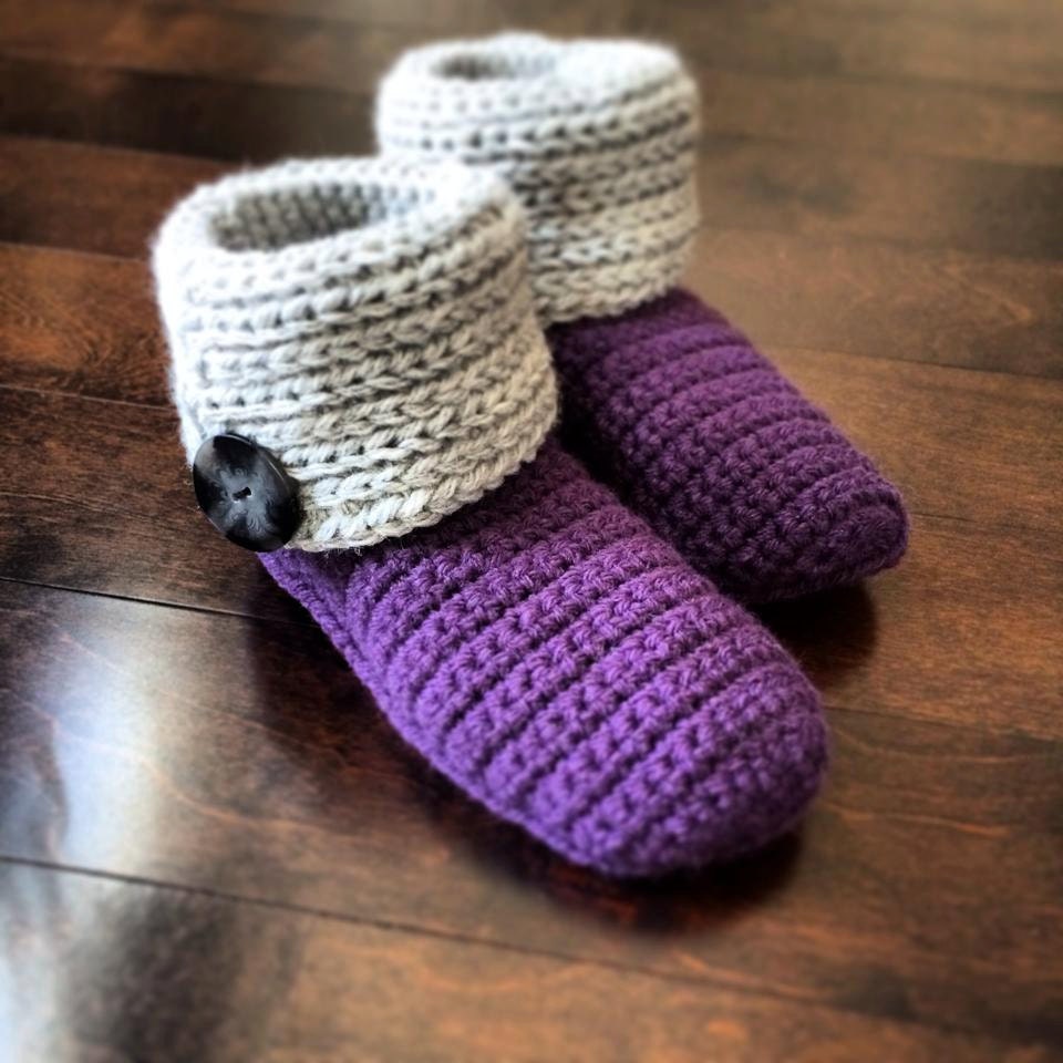Crochet Pattern Knot Knit Slipper Boots