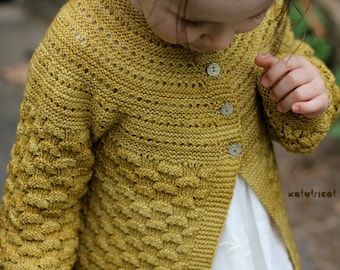 Knitting Pattern "Elisa" cardigan (6 months to 14 yo)