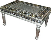 Antique udaipur white metal meenakari Hand crafted indianCoffee Table
