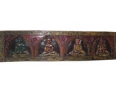 Indian Headboard Panel Four Forms of Meditating Buddha Wall Sculpture Panel