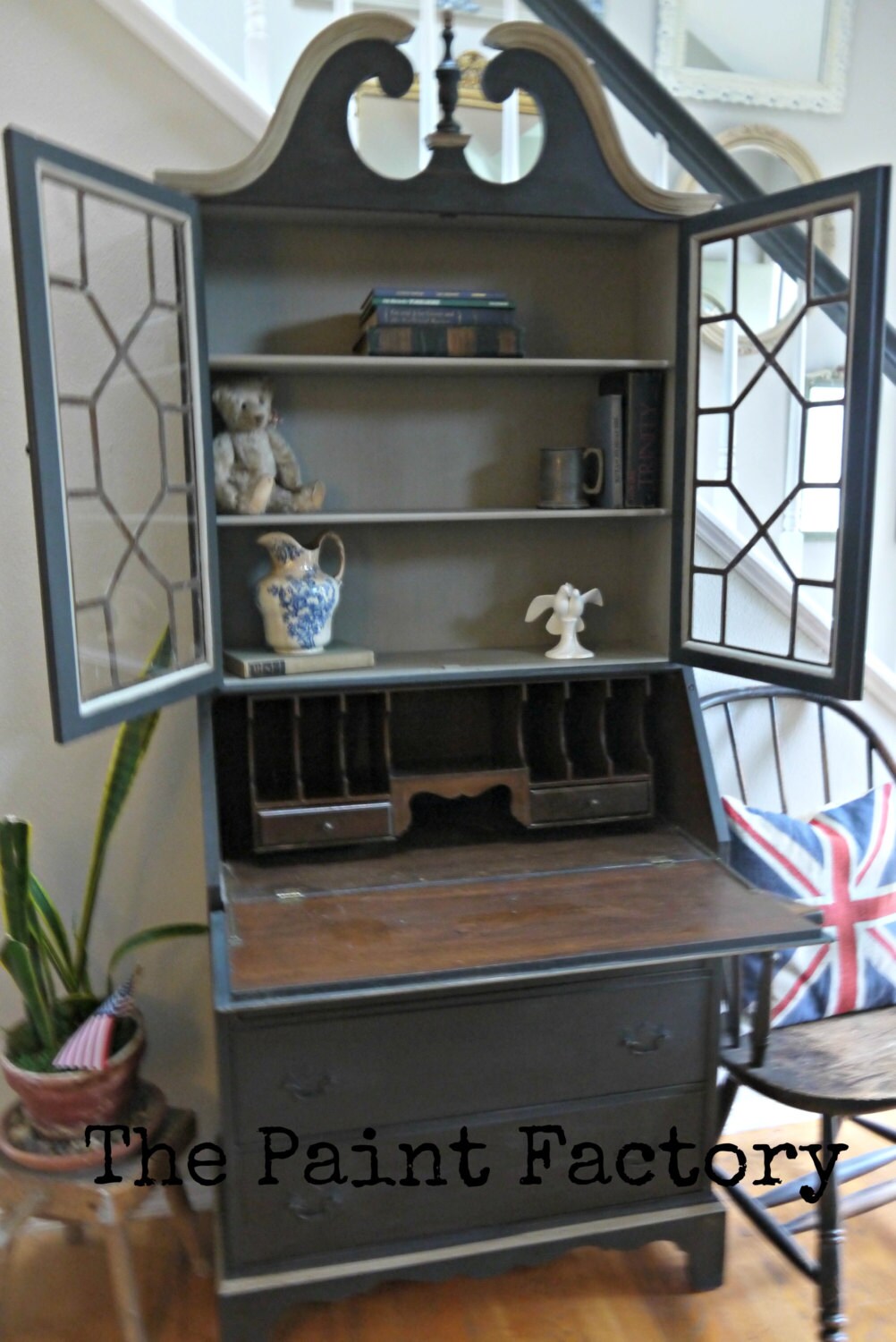 Refinished Antique Walnut Secretary Desk